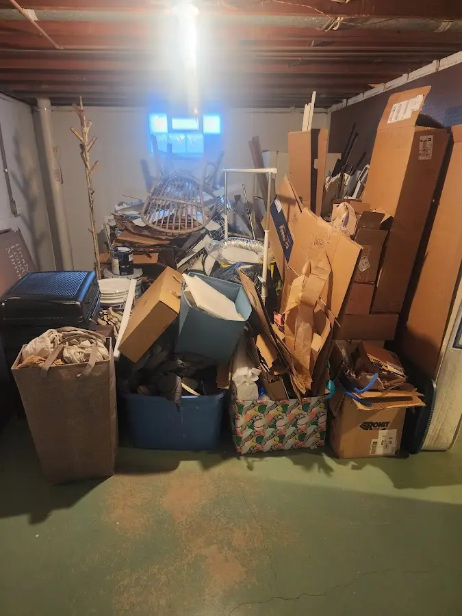 Roll-off dumpster container at job site for 4 Yard Dumpster Rental in Junction City